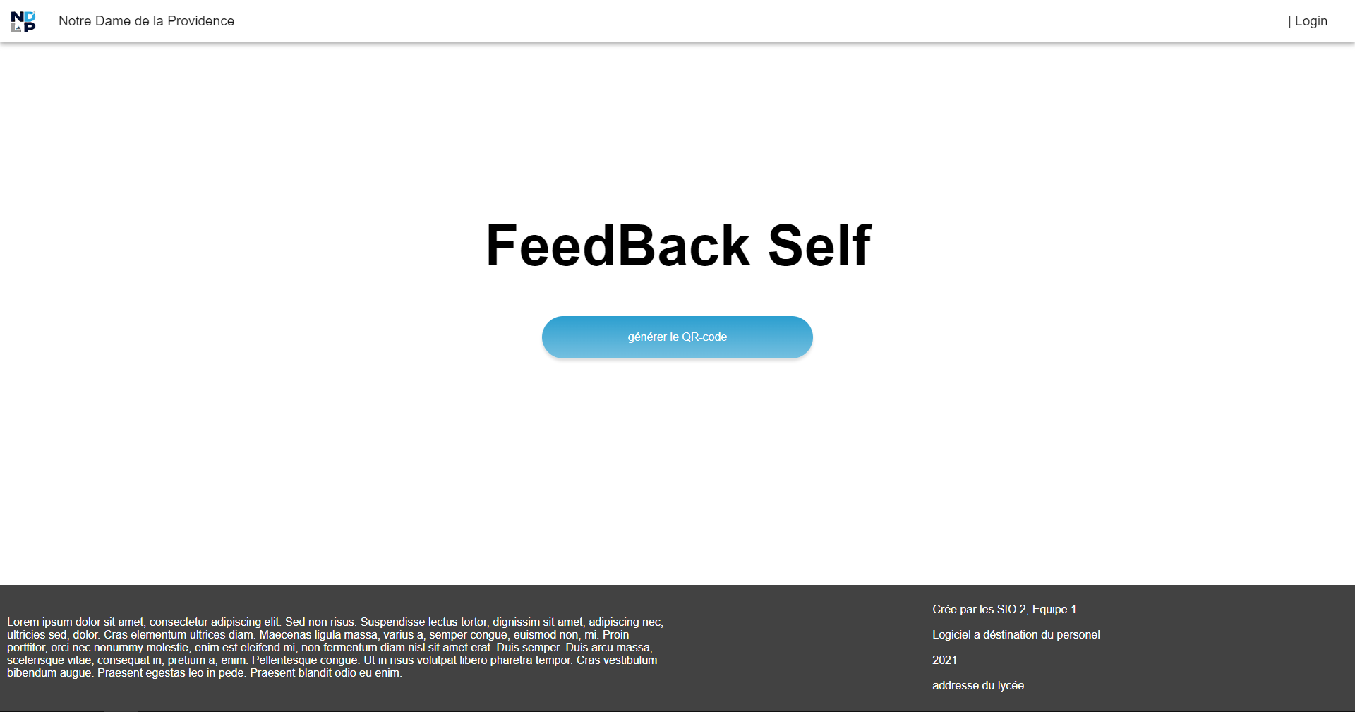 FeedBack self main page.