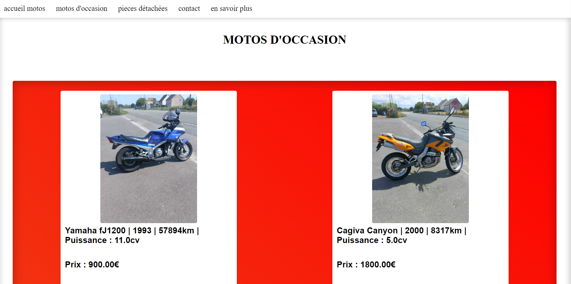 page motos